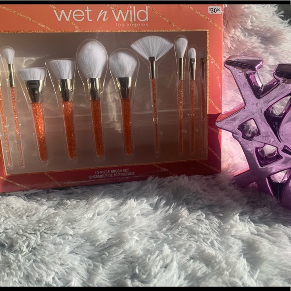 Orange Glitter makeup brush set - Picture 2 of 4